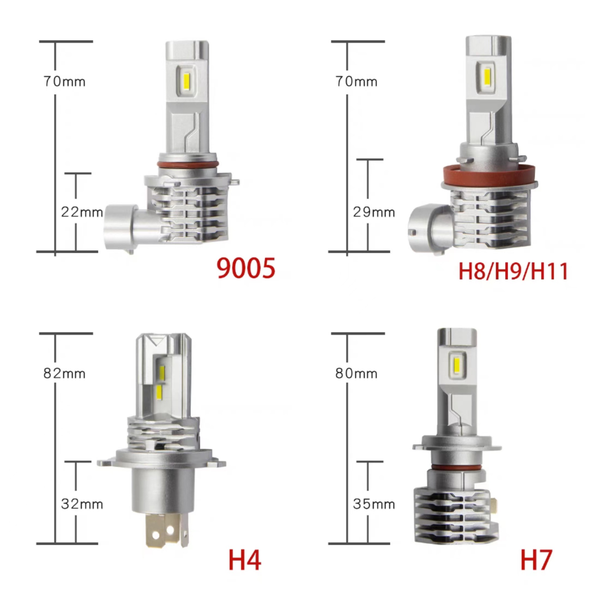 Car led headlight far and near beam switching car light headlight bulb laser wireless integrated LED car light motorcycle light