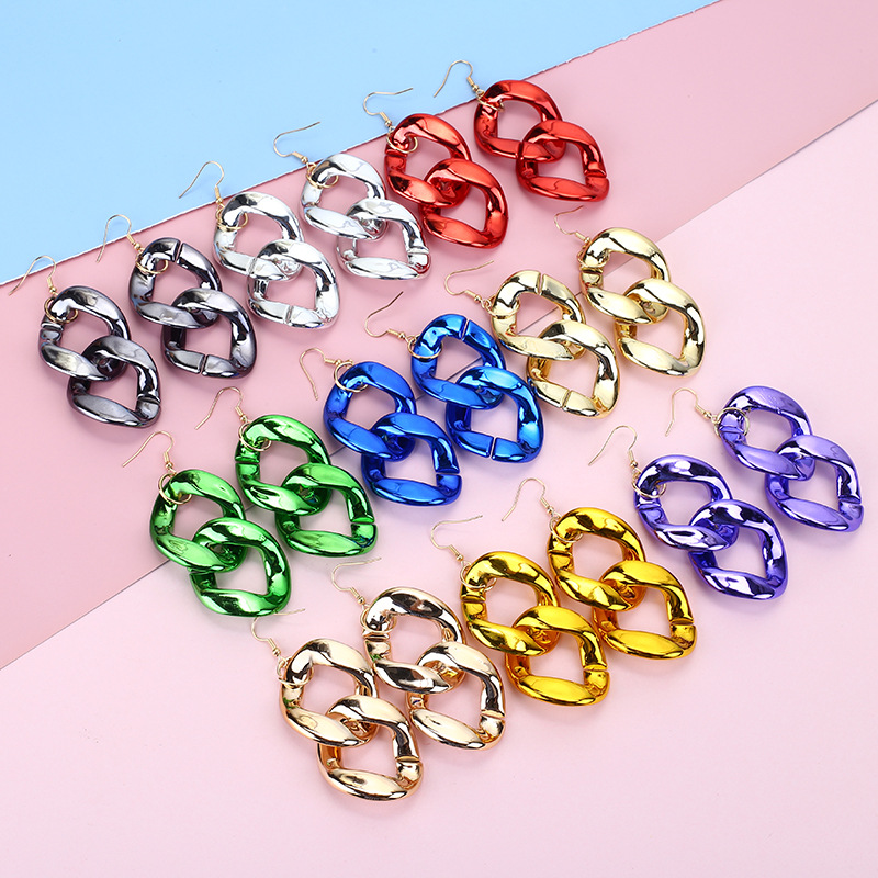 Элегантные акриловые серьги с радужной цепочкой в стиле Харадзюку для женщин