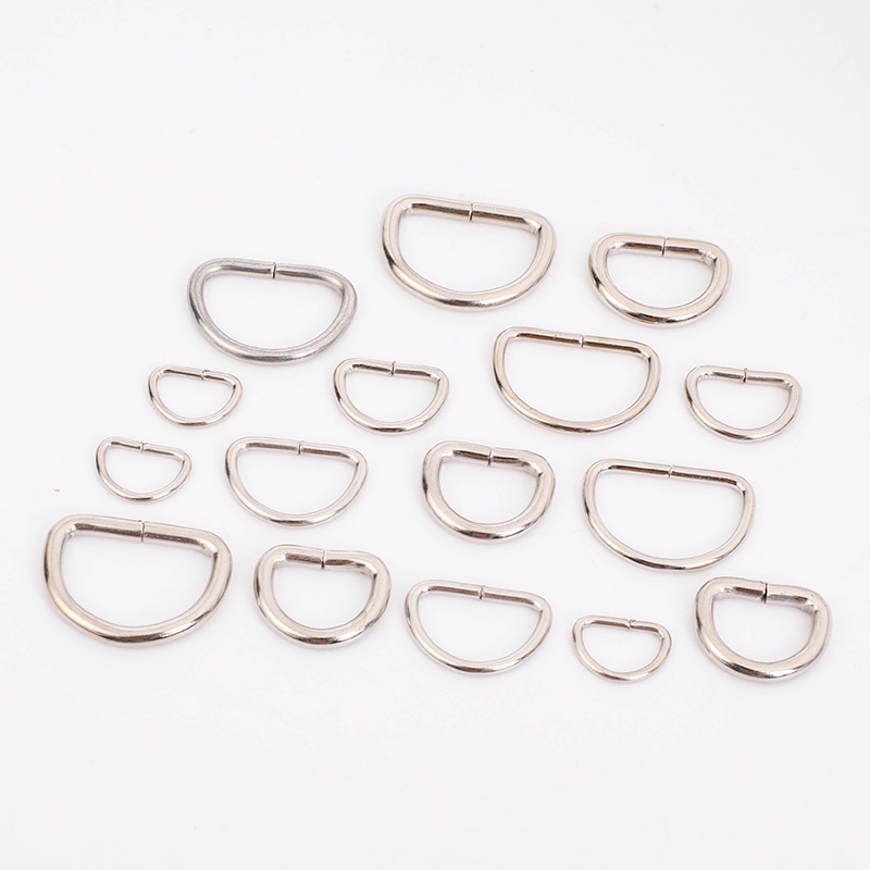 in stock supply metal D-shaped buckle multi-specification semi-circular D-ring D-shaped buckle thickened key D-shaped hardware luggage accessories