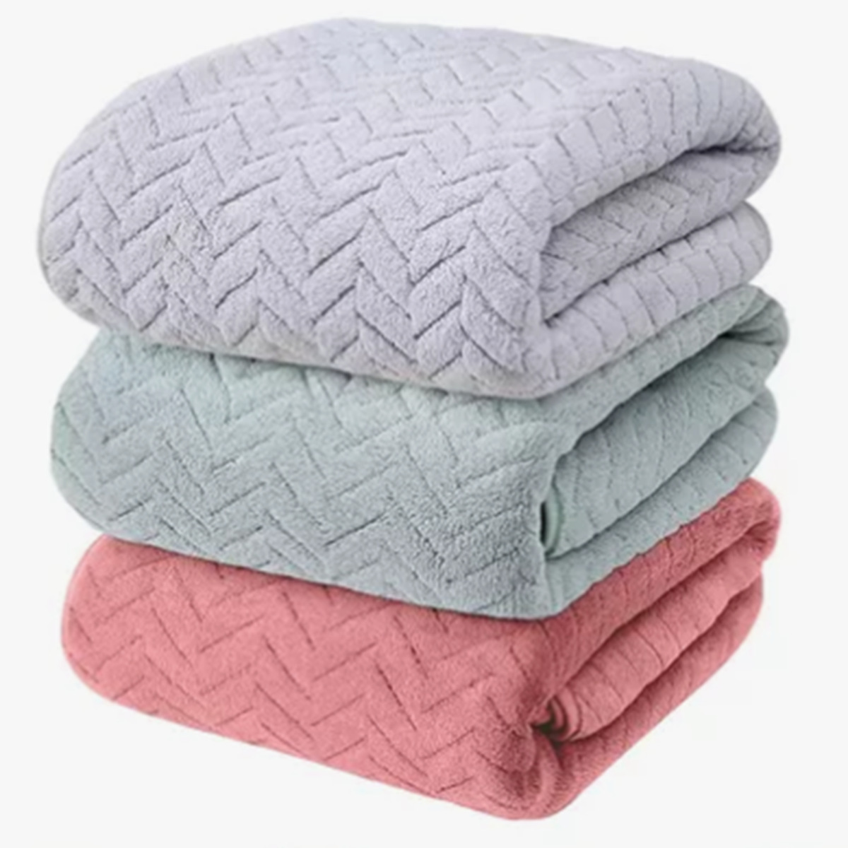 Cross-border Labeling Temu Hair Towel Warp Knitted Coral Fleece Wheat Ear Wrapping 70140 Bath Towel Beach Towel