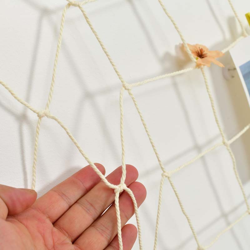 Mediterranean Style Kindergarten Cotton Thread Hemp Rope Fishing Net Wall Decoration Ins Style Decoration Mesh Photo Wall Background Wall