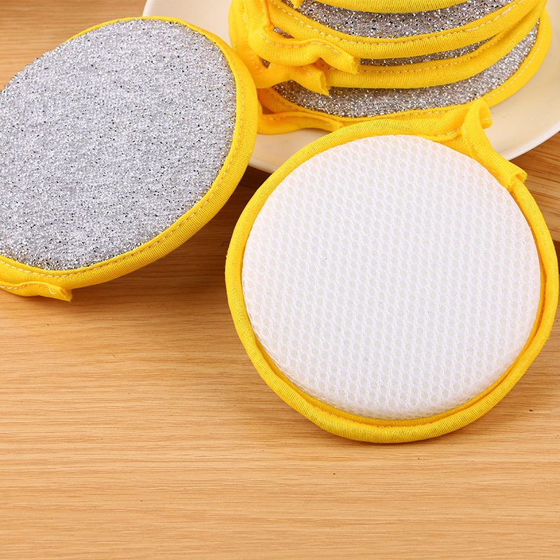 Yuanbao Towel Double-Sided Sponge Wipe Round Kitchen Pot Dish Towel Household Dishcloth Double-Sided Dish Towel Sponge Wipe