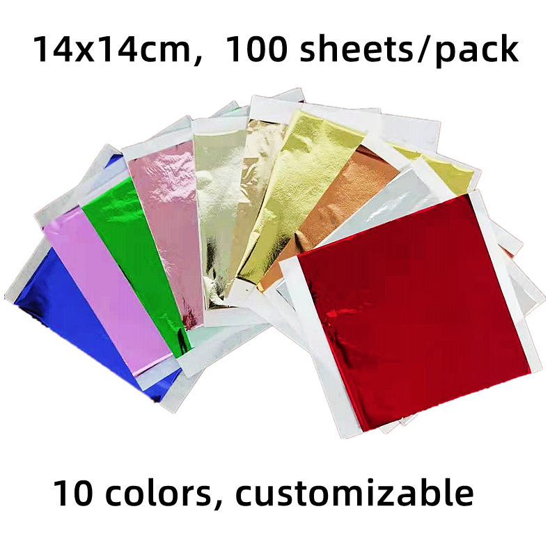 Factory Gold Foil High Quality Color Foil Silver Foil Paper Color Foil Paper Blue Foil Crystal Mud Slime Diy9*9 Manufacturer Wholesale