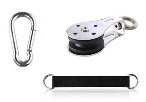 Блок с бесшумным подшипником + защитный ремень + соединительный карабин