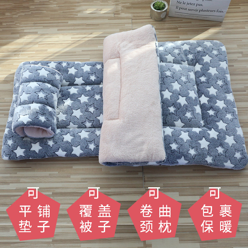 Factory wholesale pet mat rectangular double-sided dual-use cat nest mat comfortable high elastic cute pet warm mat dog mattress