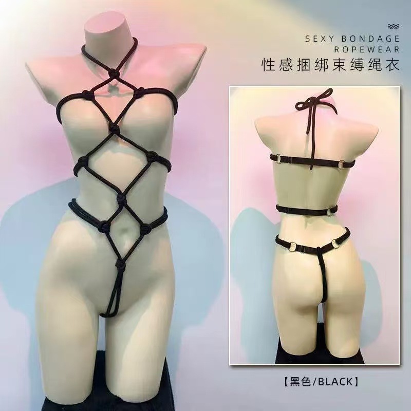 Qiaoduo Sexy Lingerie Bundle Sm Flirting Temptation Rope Suit Qqny Temptation Mesh Uniform Women's Pajamas