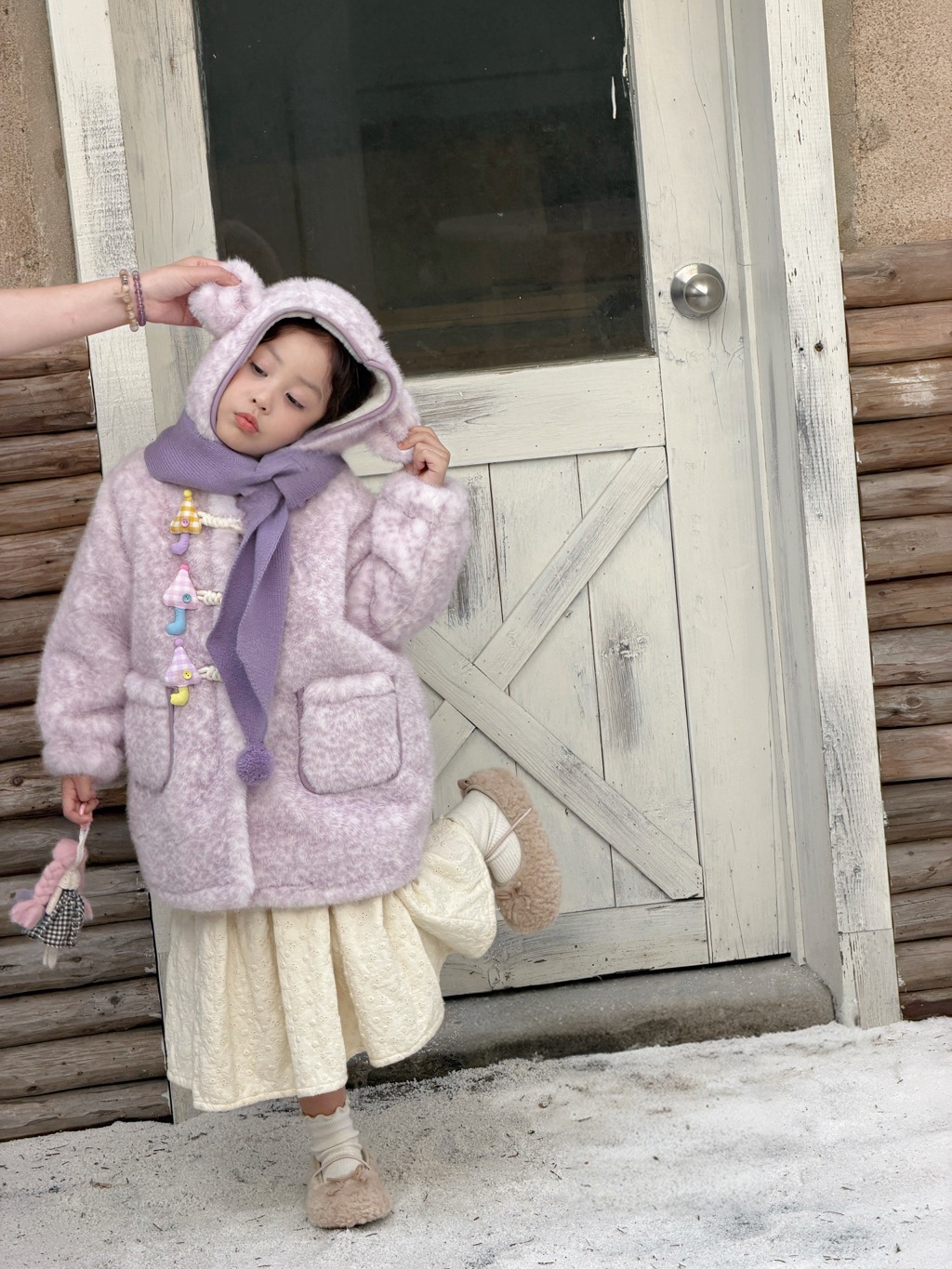 Girls' Fleece Jacket Autumn and Winter 2025 New Cute Umbrella Fur Sweater Baby Winter Warm Hooded Top