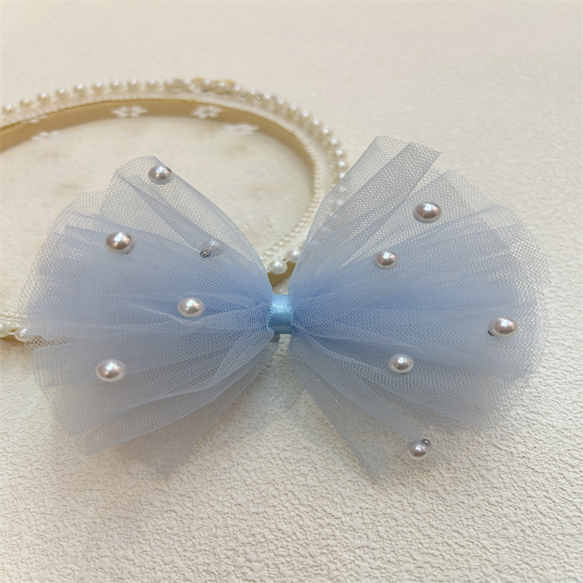 Mesh lace bow headdress semi-finished Children's DIY jewelry sequins hair accessories accessories spot wholesale