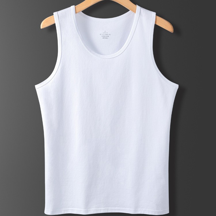 Manufacturer's Pure Cotton Men's Vest, Men's Hurdle Sports Sweat-Absorbent Cotton White Inner Wear Summer Suspender Bottoming Sweatshirt Thin