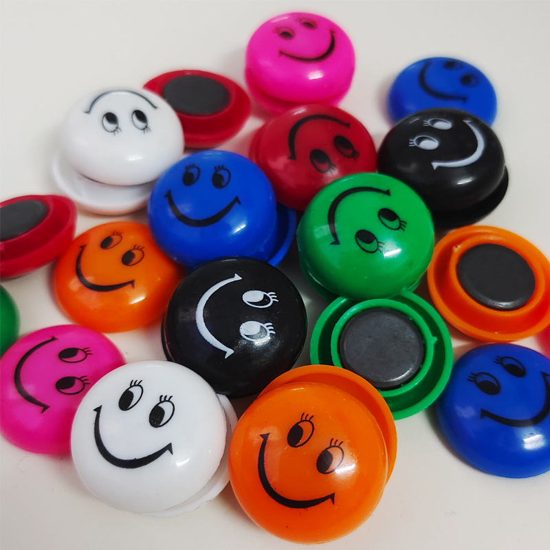 Defu Stationery Smiley Magnetic Granules Office Home Teaching Round Magnetic Buckle 20mm Powerful Blackboard Printing Magnetic Nails