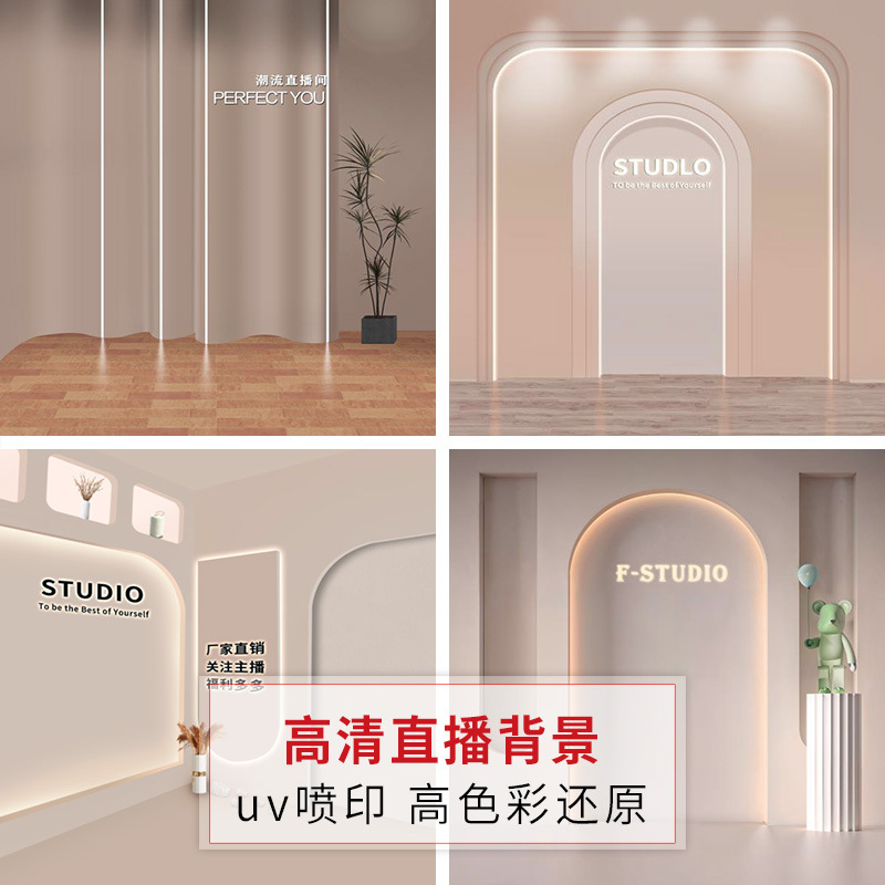 Custom net red anchor studio background wall 3d mural clothing hanging cloth uv magnetic wallpaper photo wallpaper