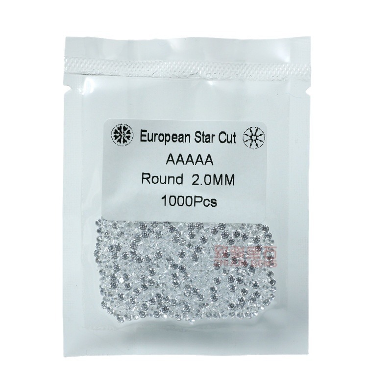 Eight Heart and Eight Arrows White Transparent Small Round 5A high quality Zircon Bare Stone Wax Set Stone Gem with Stone Wholesale