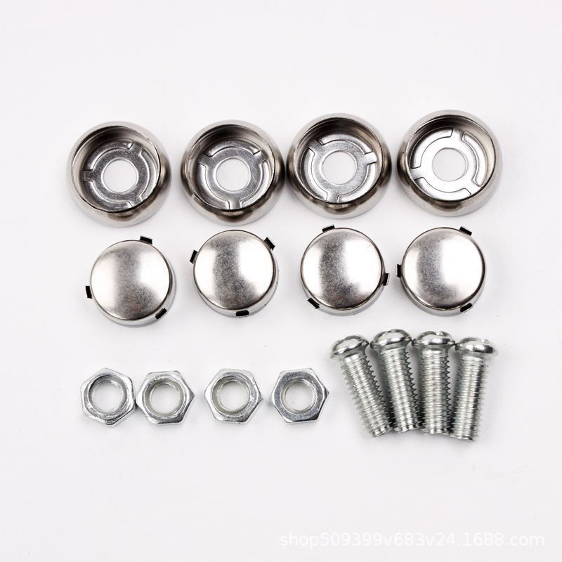 Neutral License Plate Fixing Screw Cap Buckle Stainless Steel License Plate Buckle License Plate Rack Screw Nut License Plate Rack Fixed Seal Screw