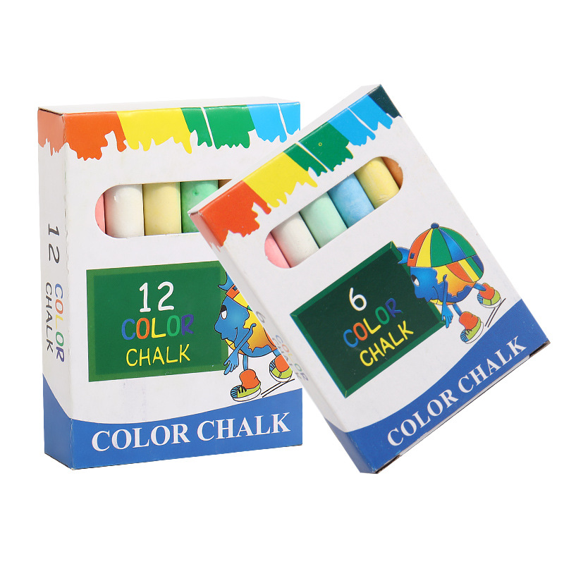 in stock wholesale gypsum powder ordinary whiteboard color chalk 12 children's drawing board/teaching supplies blackboard