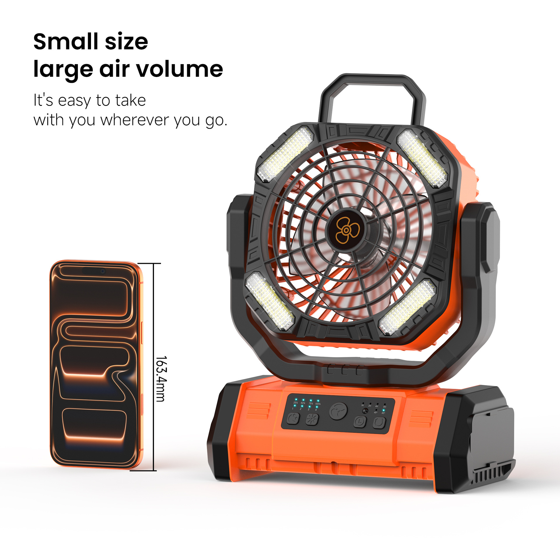 2026 Cross-Border New Camping Tent USB Fan Remote Control Portable High Wind Charging Outdoor Fan Lighting