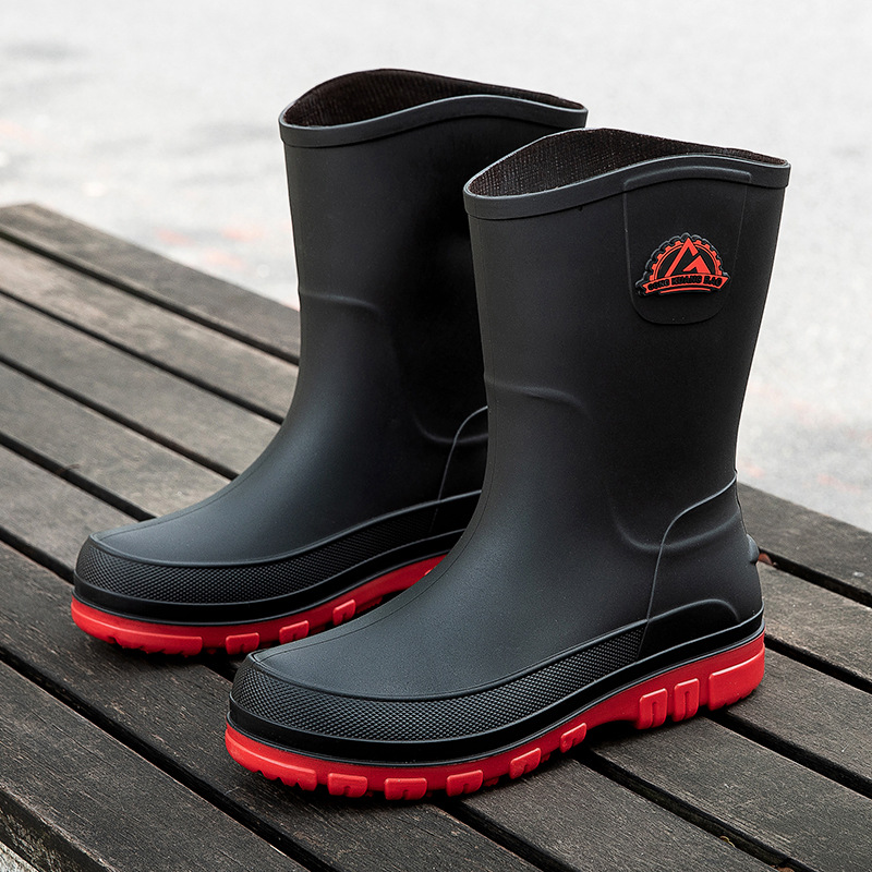 New men's waterproof shoes rain boots non-slip rain boots in the tube fashion rubber shoes Korean version of the foot casual wholesale cross-border