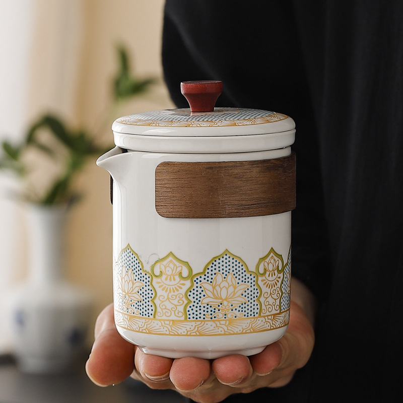 Travel Tea Set Quick Cup Outdoor Accessible Luxury Tea Pot Small Set Business Gift Souvenir Can Be Printed with Logo