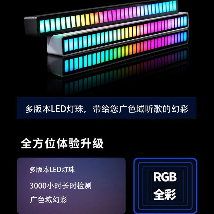Новый RGB светильник для звукового захвата, управляемый голосом, музыкальный ритм, LED атмосферный свет для компьютера и автомобиля, приложение Bluetooth