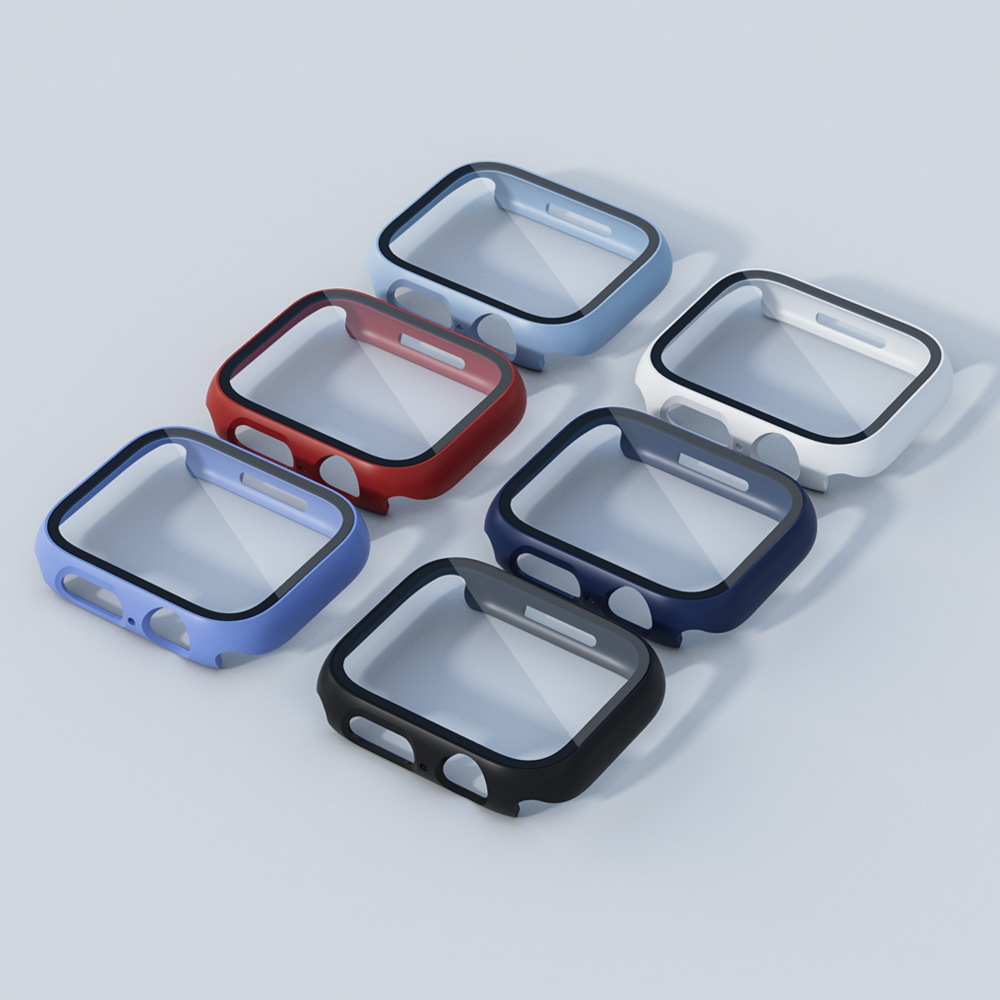 For iwatch7 apple watch Protective Case apple watch Frosted PC Tempered Glass Film Protective Case