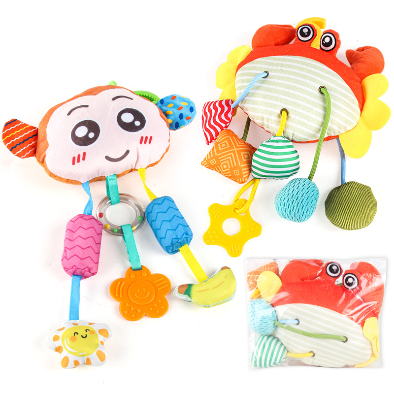 Baby Toy Stroller Wind Chime Pendant Safety Seat Rattle Bedside Doll Plush Pendant