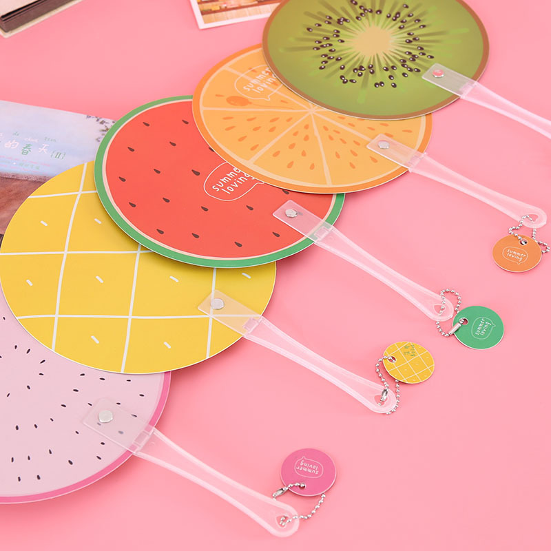 Creative Animal Fruit Cartoon Summer Cool Fan Summer Plastic Advertising Fan Gift Wholesale Push Cultural Goods
