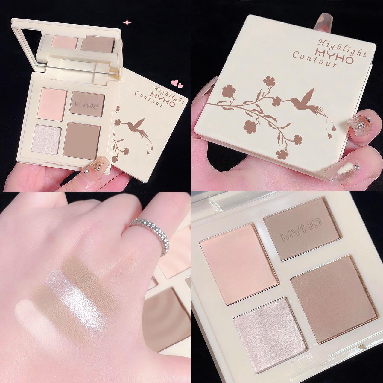 [Nana Same Model] David Art Four-color Highlight Repairer Integrated Plate Matte Brightening Shadow Nose Shadow