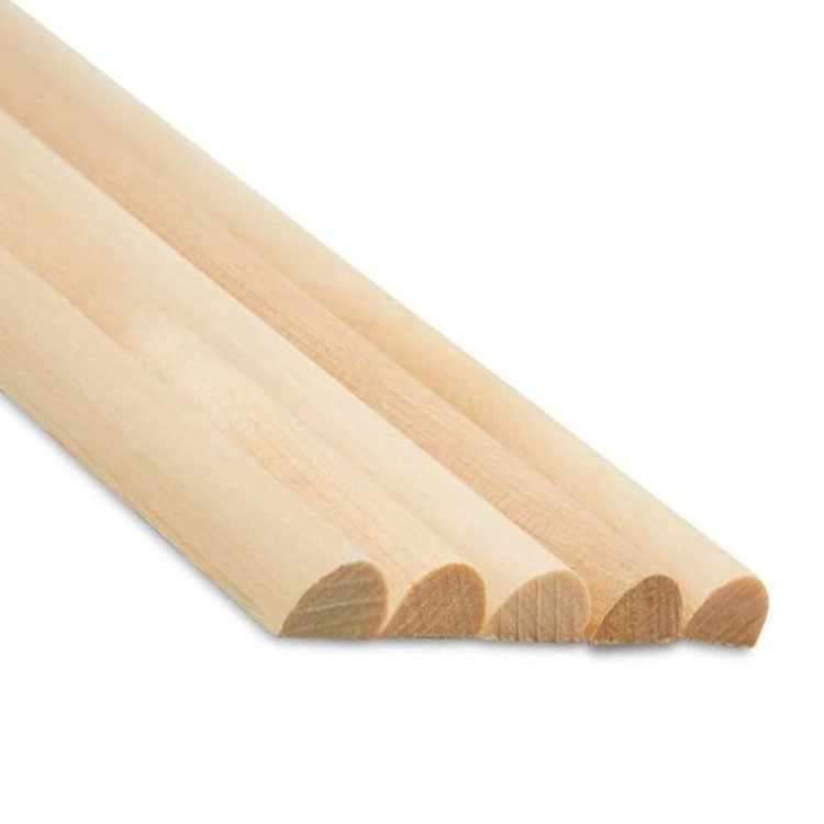 Customized Solid Wood Molding Decorative Wood Lines Semi-Circular Solid Wood Molding Decorative Wood Strips Crafts Semi-Circular Wood Lines