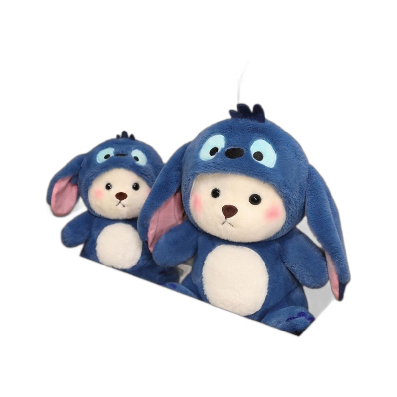 Cute Stuffed Doll Transformed into Little Bear Creative Doll Girly Heart Toy Pillow for Birthday Gift for Women