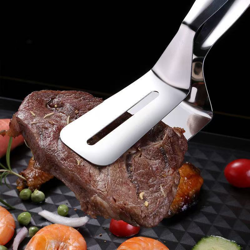 304 stainless steel steak spatula barbecue fish clip food clip kitchen bread pancake Korean barbecue fish clip