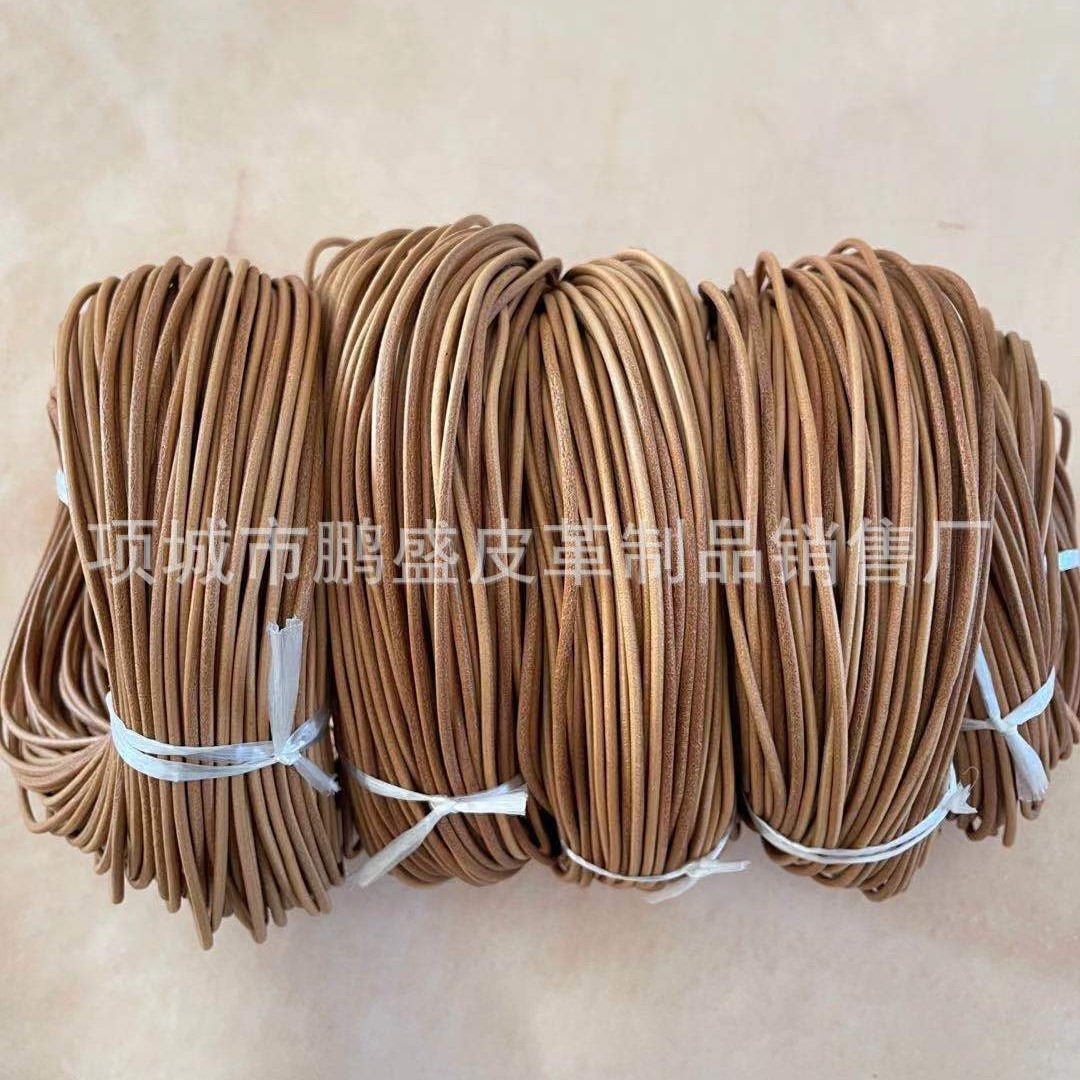 Round cowhide rope various specifications 3mm5mm leather cowhide rope creative diy accessories rope manufacturers wholesale