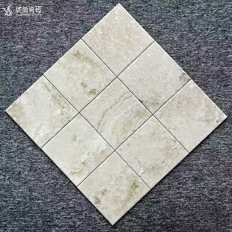 Limestone Tiles B&B Coffee Shop Retro Floor Tiles Bathroom Kitchen Wall Tiles Courtyard Balcony Non-Slip Tiles Black Tiles