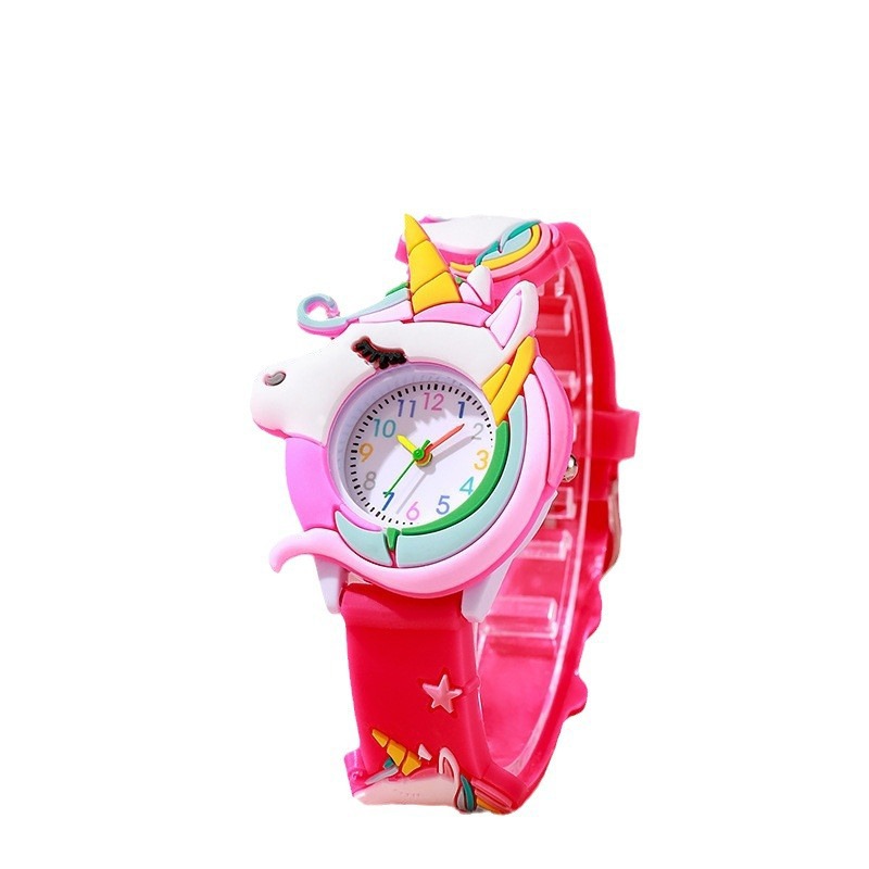 Kids' watch Children's Cute Boys and Girls Watch 3D Silicone Band Watch Unicorn Children's Cartoon Watch