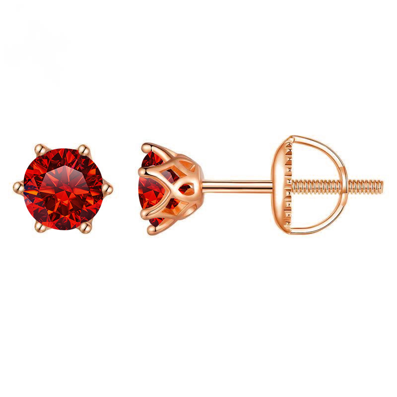 Moissanite s925 sterling silver rose gold love earrings for women ins all-match temperament simple design source factory