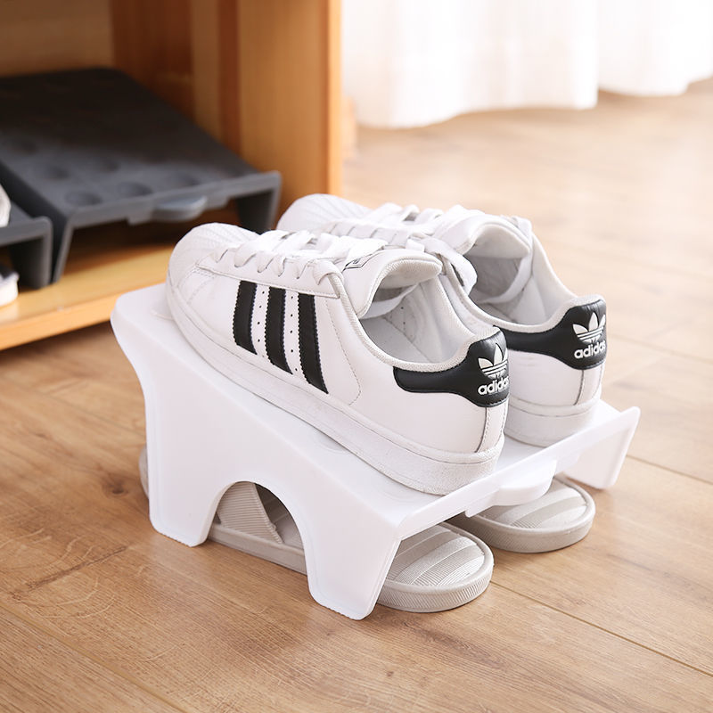 Storage Shoe Rack Double-layer Plastic Double-layer Shoe Bracket Cabinet Integrated Shoe Rack Finishing Shoes Slippers Storage Rack