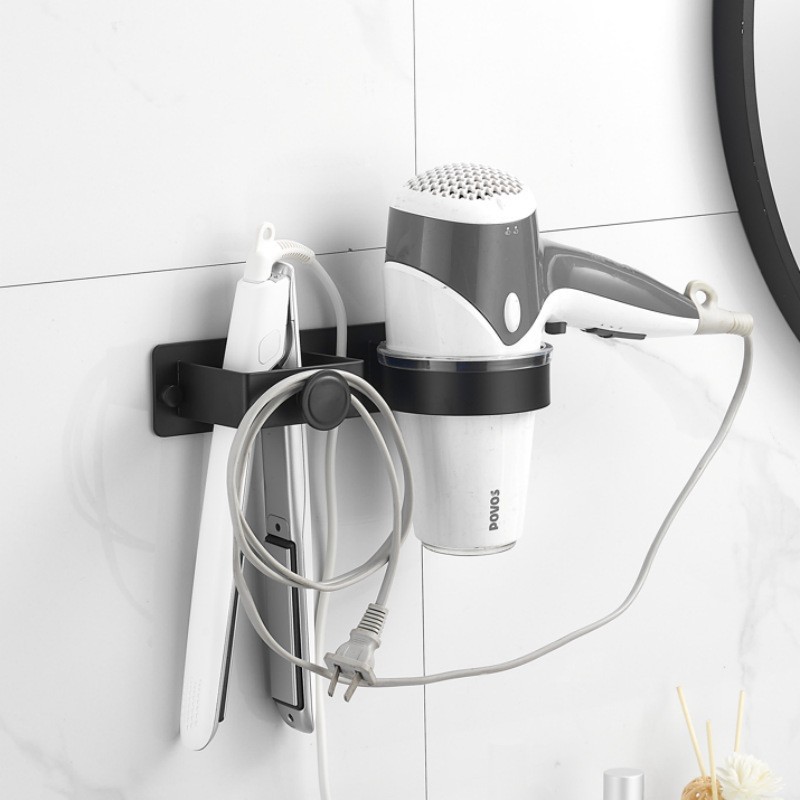 Hair Dryer Bracket Wall-mounted Punch-free Bathroom Hair Dryer Storage Rack Hair Straightener Splint Ironing Board Storage Rack