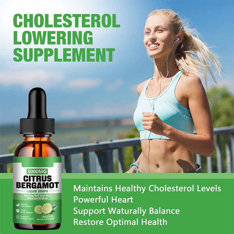 Citrus Bergamot Liquid Drops Easy Absorption Lower Cholesterol Supplement for Immune Support Health