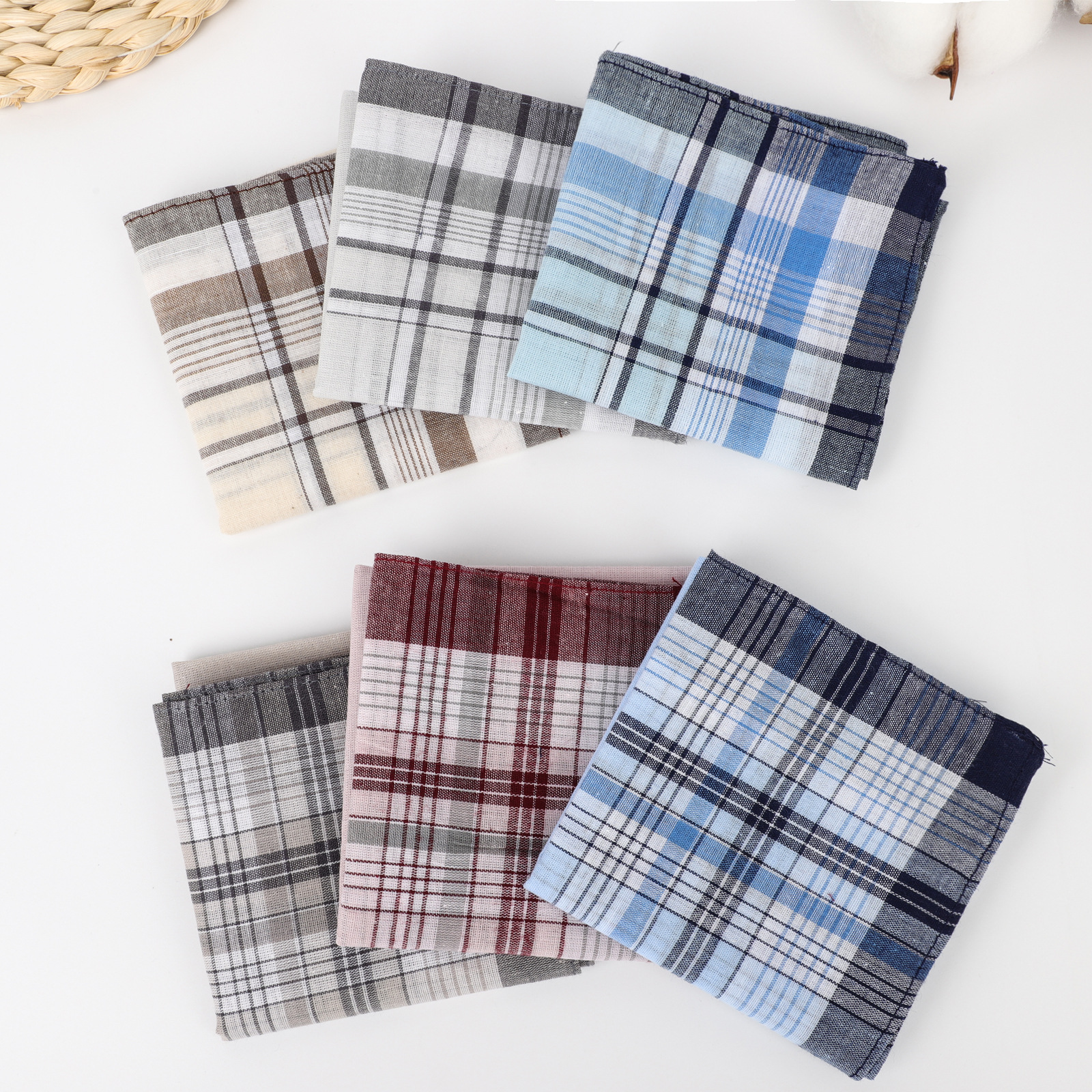 New Cross-Border Handkerchief, Cotton Sweat-Absorbent Hand Towel, Men's Handkerchief, Pure Cotton Small Towel, Customizable Square Towel, Handkerchief Towel