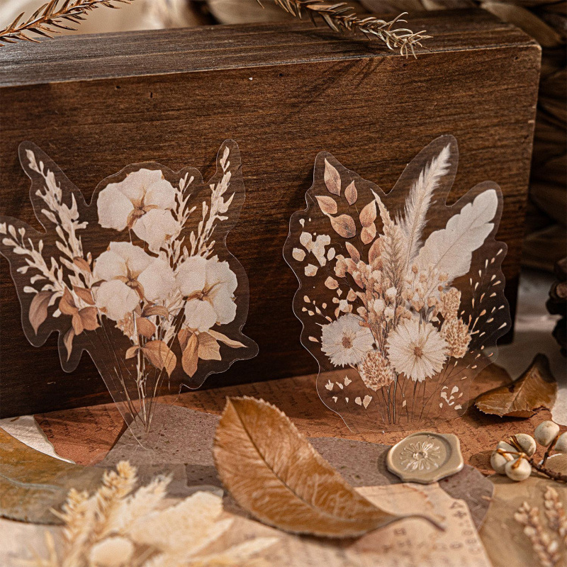 Sugar Poetry Pet Sticker Pack Reed Whispers Series Watercolor Style Dreamy Reed Journaling Collage Material