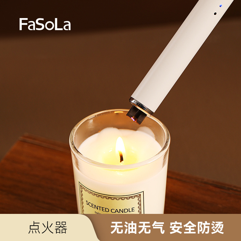 Перезаряжаемый зажигатель FaSoLa, ветронепроницаемый, для ароматерапевтических свечей, газовый пульсный зажигатель