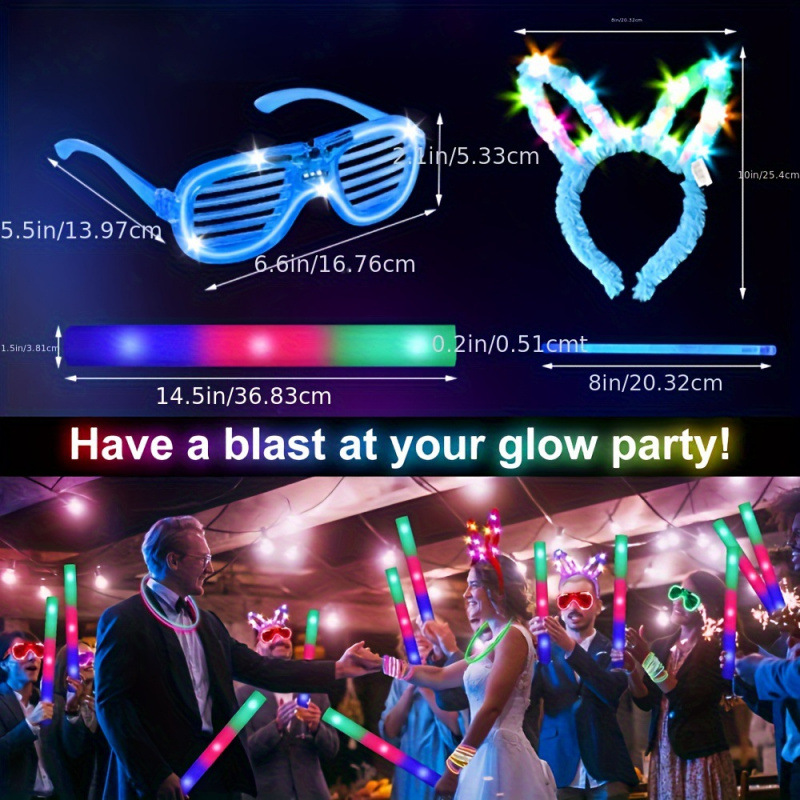 2026 New Cross-Border Dropshipping 260 Glow-In-The-Dark Party Supplies Glow Stick Glasses