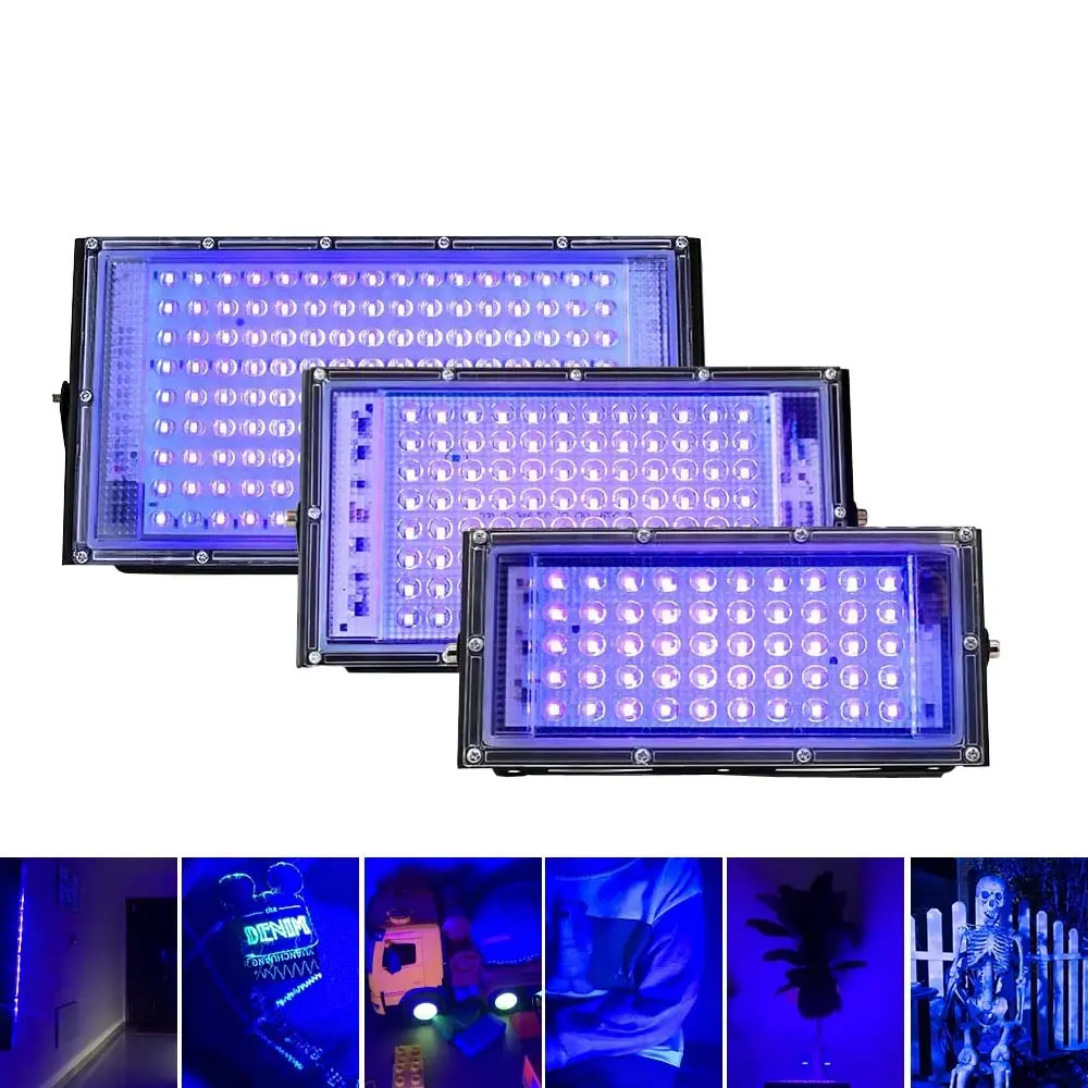 Uv Curing European and American Standard Plug Switch Ultraviolet Floodlight Fluorescent Theater Light Led110V395Nm220V