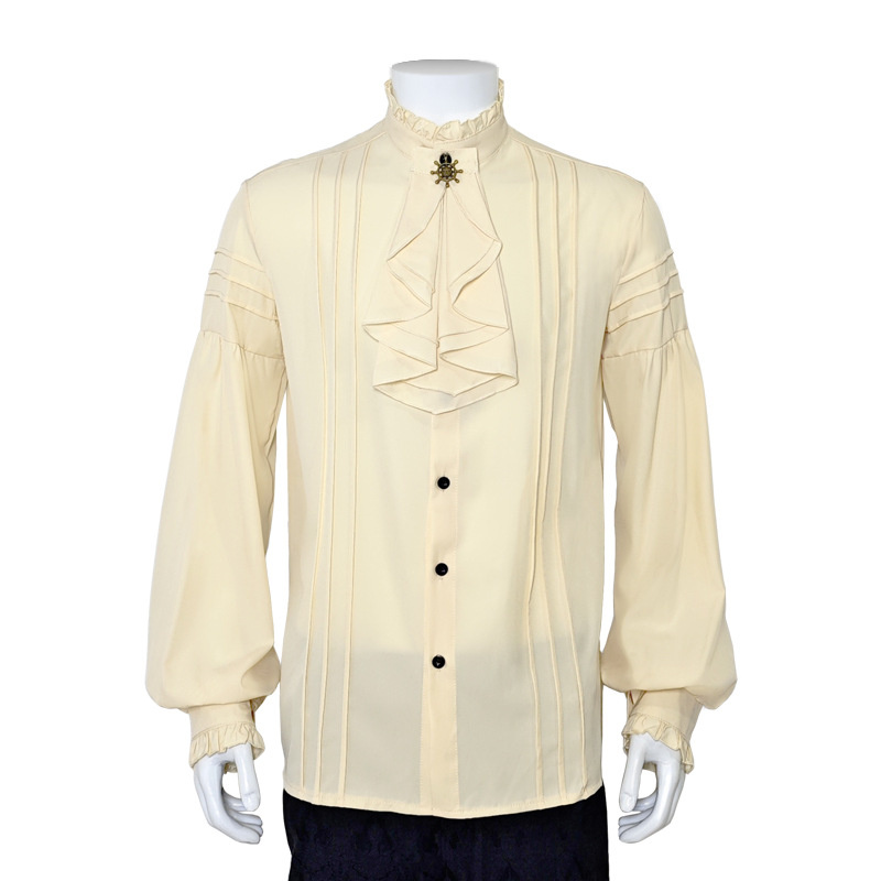 Thousands of Butterflies European and American Men's Renaissance Clothing Shirt Medieval Steampunk Pirate Top Multicolor Inner