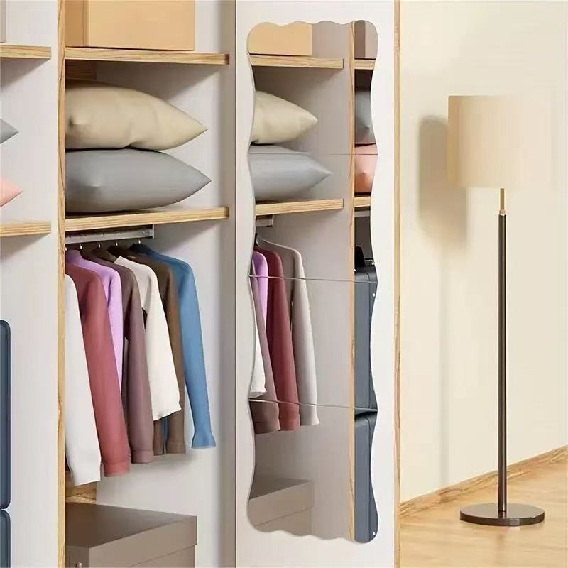 Акриловые зеркальные наклейки для стен, четыре многогранных зеркала, декор спальни в стиле Морани, трехмерные мягкие зеркала