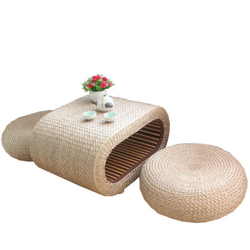Woven Japanese-Style Tatami Coffee Table Rattan Bay Window Table Set Bamboo Wood Rattan Low Table Floor Small Table Free Shipping