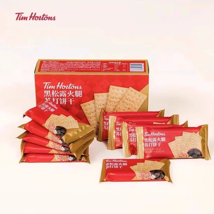 Tims Black Truffle Ham Soda Crackers Salty Crispy Snacks Supermarket Same Style Individually Packaged 8 Small Packs