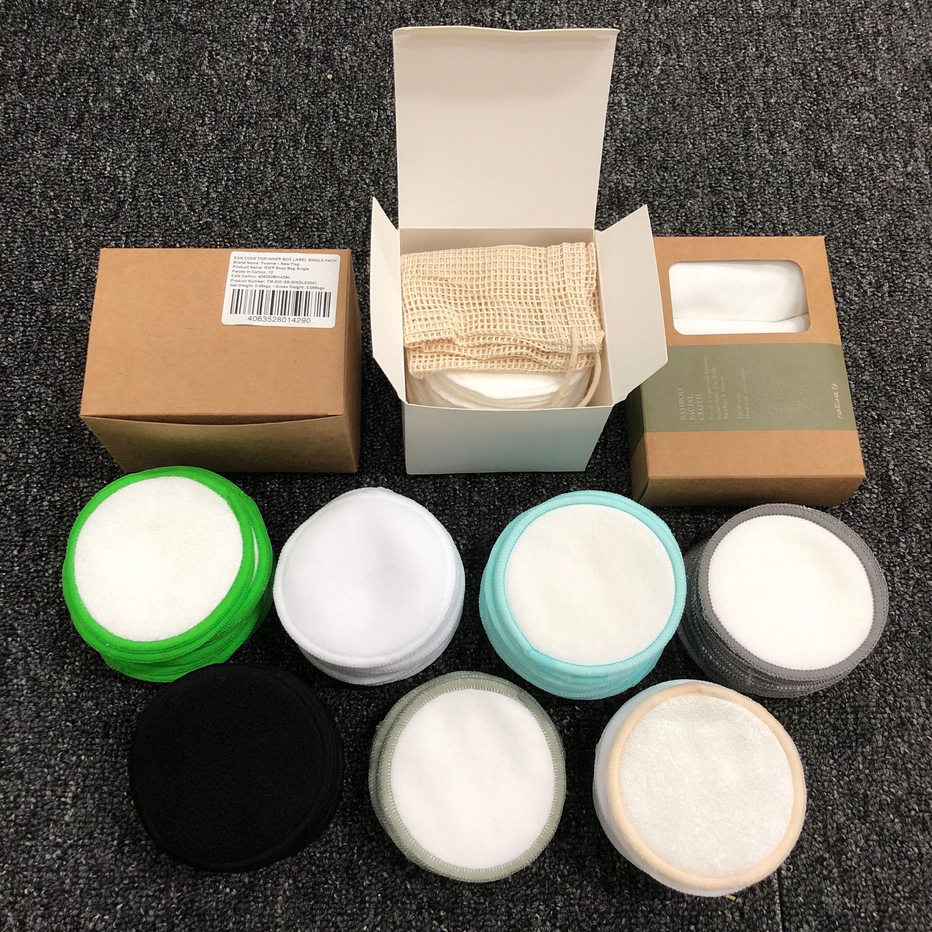 Bamboo Fiber Makeup Remover Cotton Set/Bamboo Cotton Makeup Remover Pad Velvet Makeup Remover Pad/Organic Cotton Makeup Remover Wipes Bamboo Charcoal Fiber