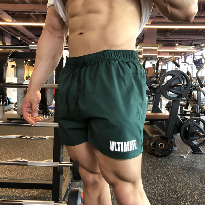 Summer Sports Brothers Quick-drying Three-point Shorts Men's Stretch Iron Gym Bodybuilding Muscle Training Hot Pants