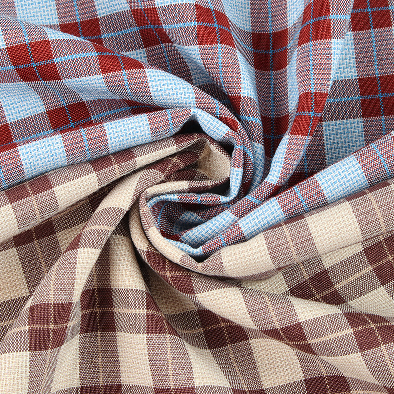 Spot Tr Stretch Plaid 168g Spring and Summer Plaid Fabric Shirt Jk Uniform Suit Skirt Clothing Fabric