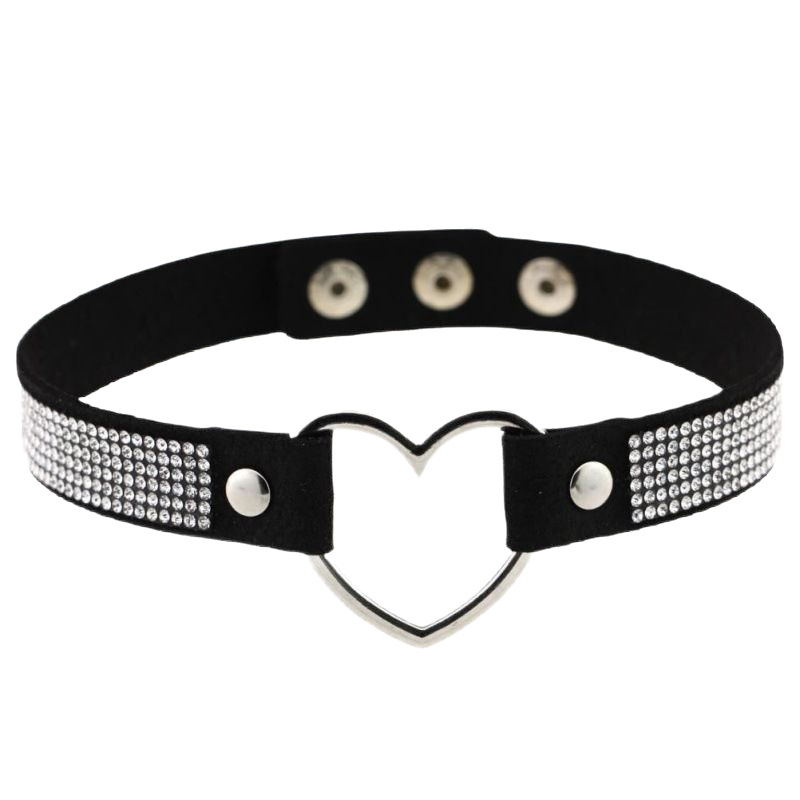 Niche Design Leather Choker Collar Women's Ring Black Leather Chain Punk Harajuku Gothic Style Collar