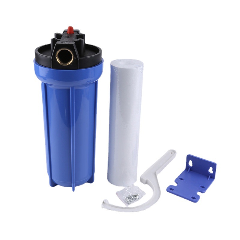 Factory wholesale pre-filter ten inch blue bottle filter pipe household water purifier